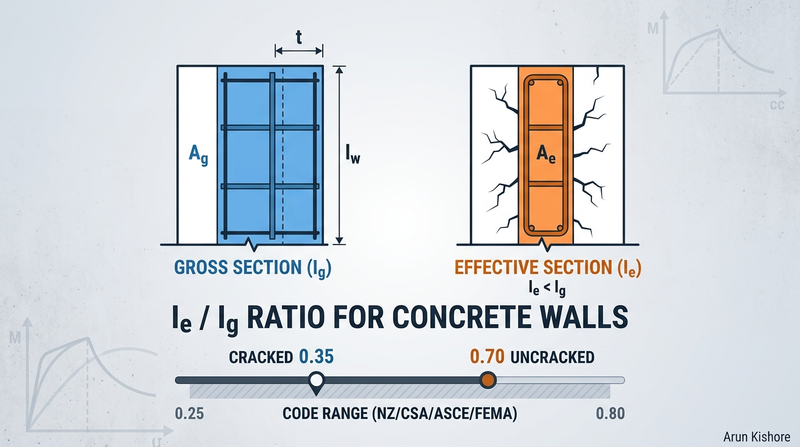 Understanding Effective Moment of Inertia for Cracked Concrete Walls - Structural Engineering Illustration